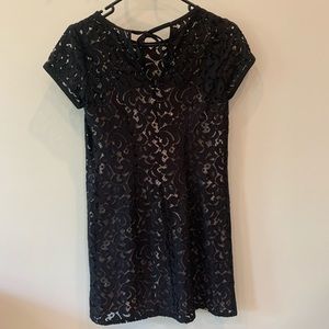 Ann Taylor loft lace black dress xxsp 00p